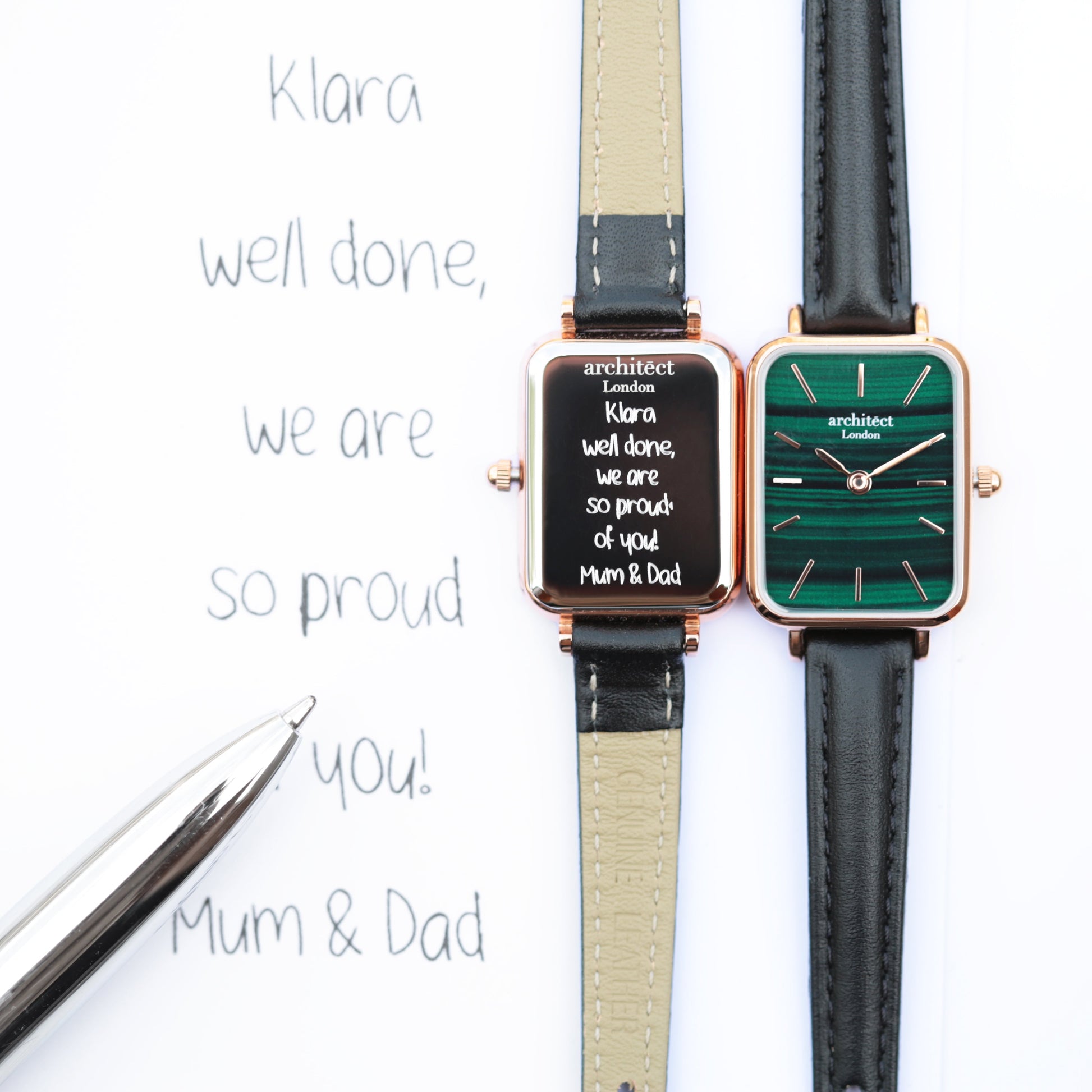Ladies ArchitÄ“ct Lille - Pine Green - Handwriting Engraving - Wear We Met