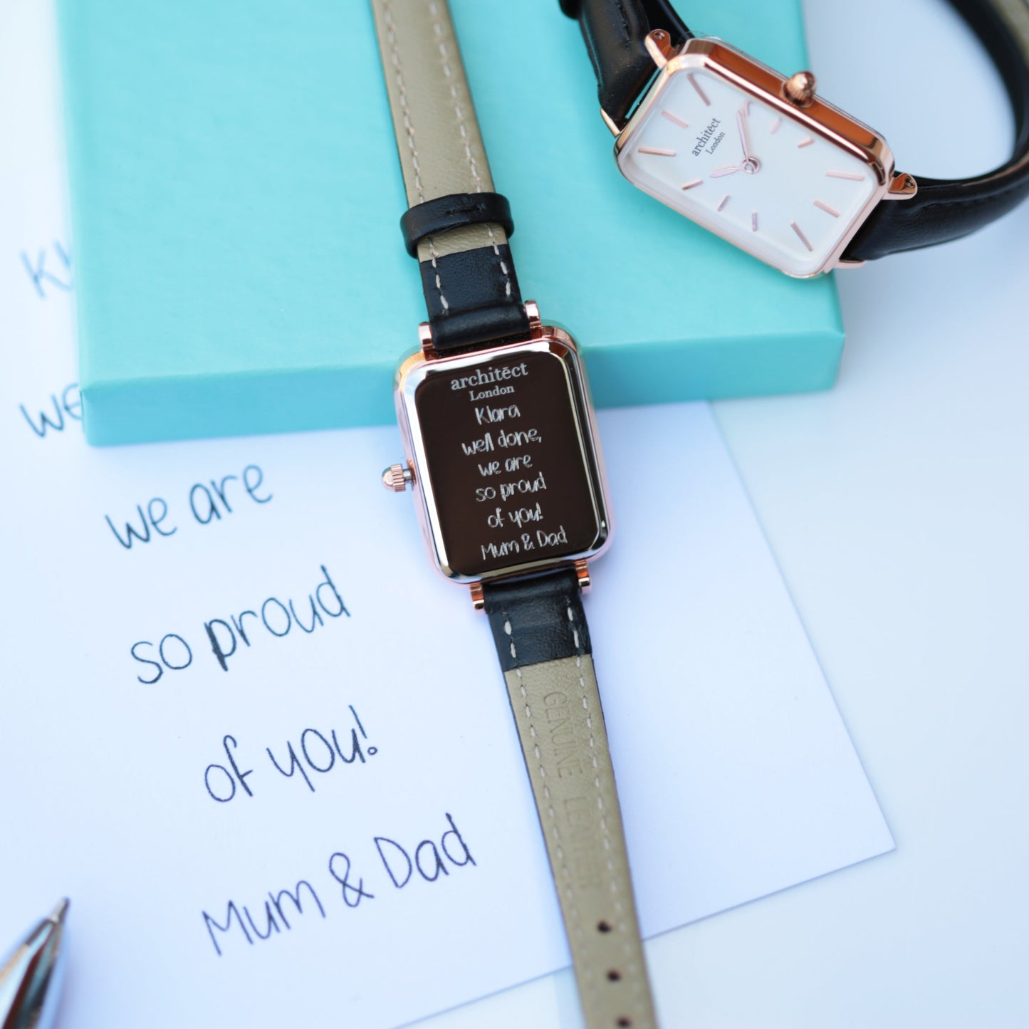 Ladies ArchitÄ“ct Lille - Brilliant White  - Handwriting Engraving - Wear We Met