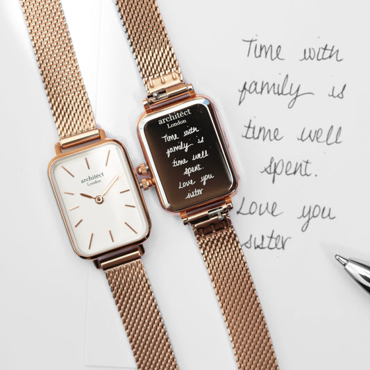 Ladies ArchitÄ“ct Lille - Rose Gold - Handwriting Engraving - Wear We Met