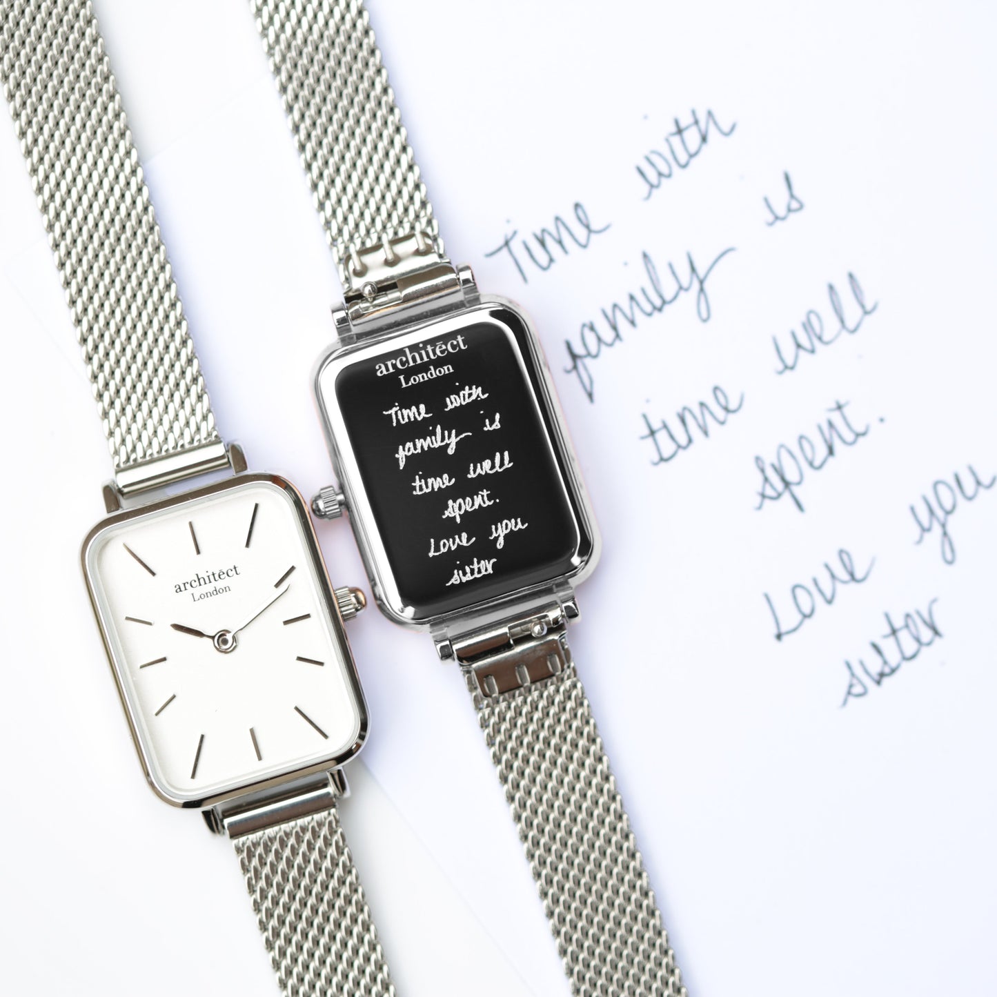 Ladies ArchitÄ“ct Lille - Cloud Silver - Handwriting Engraving - Wear We Met