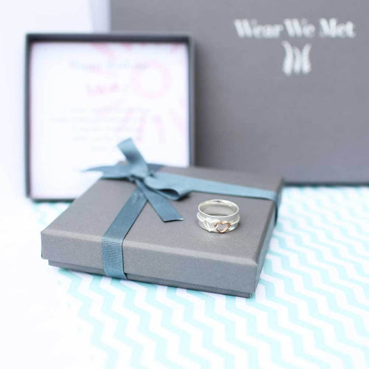 Twin Hearts Spinning Ring - Stirling Silver - Wear We Met