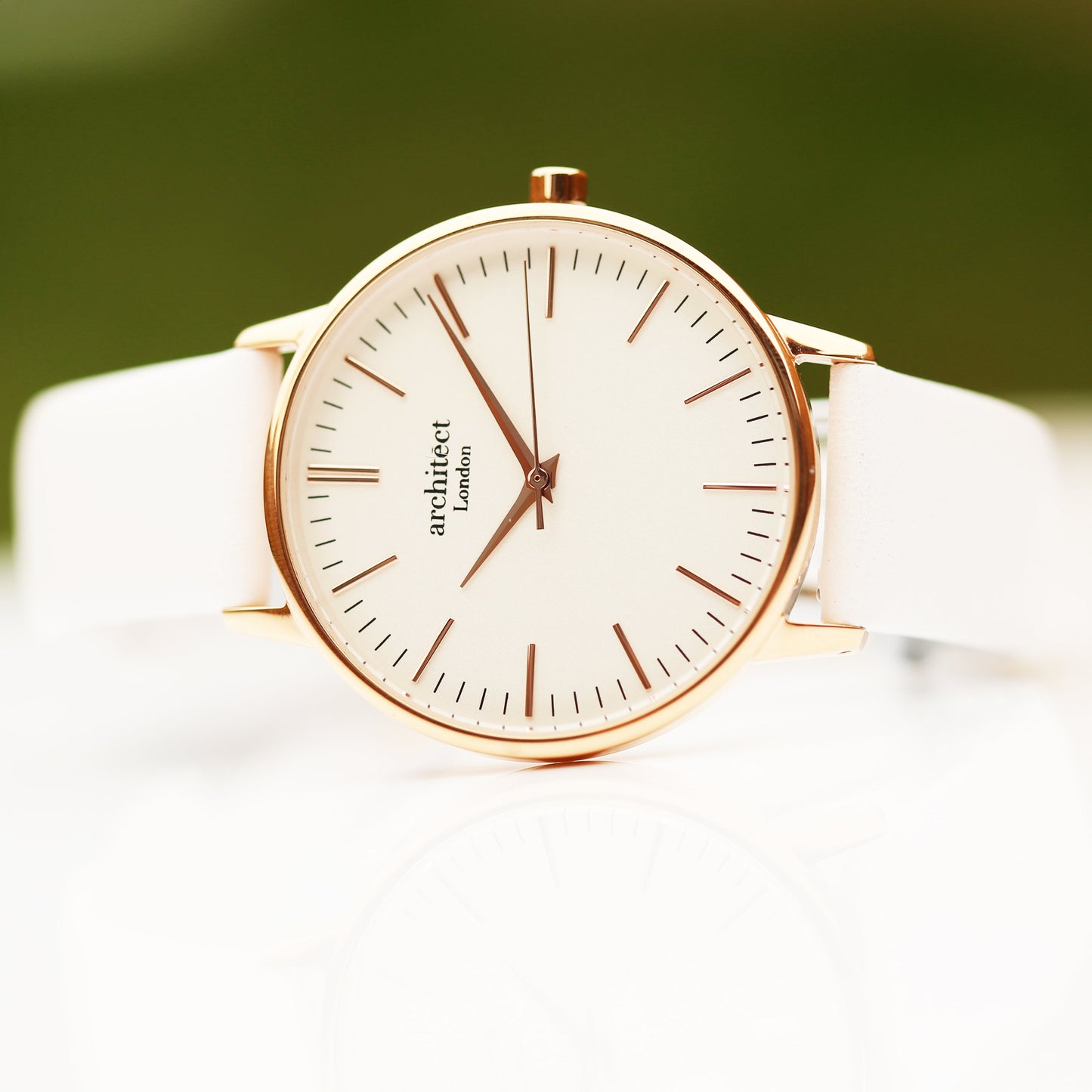 Ladies ArchitÄ“ct Blanc - Modern Font Engraving + White Strap - Wear We Met