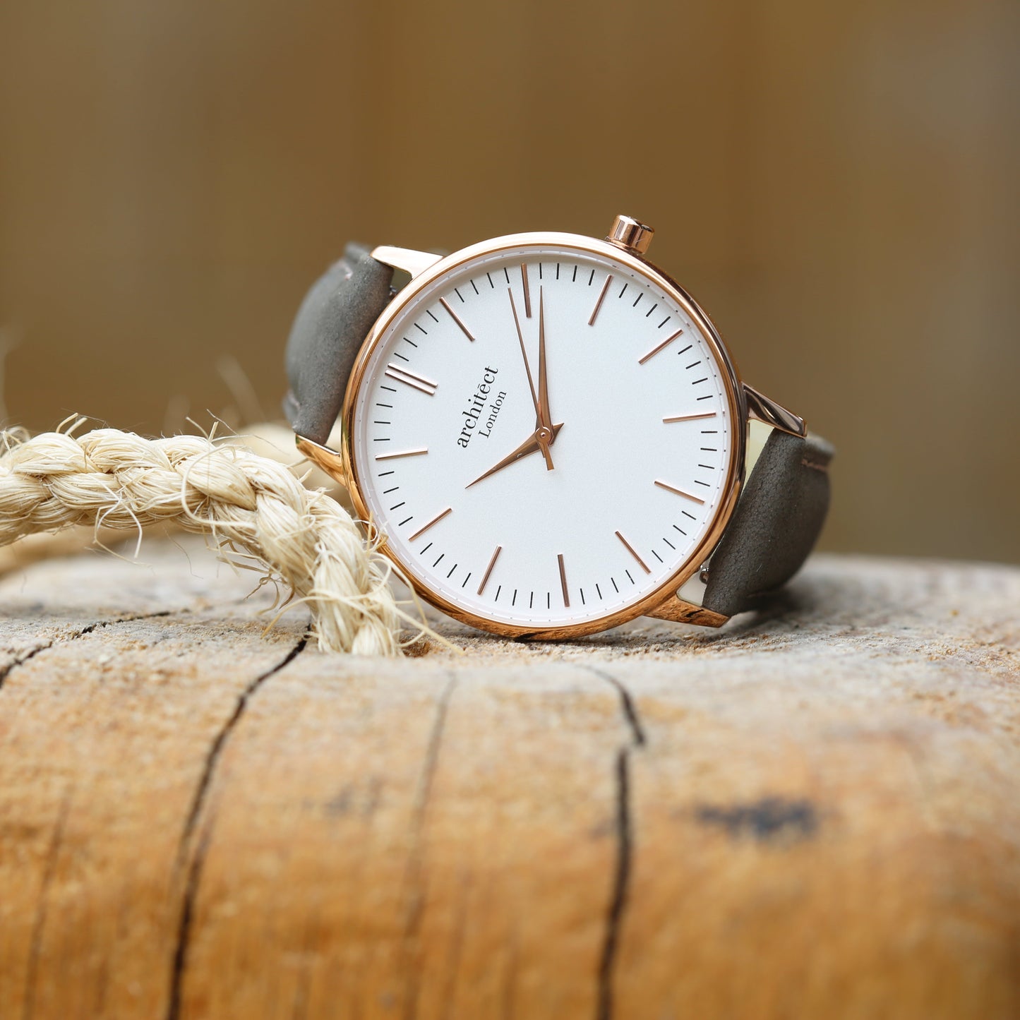 Ladies ArchitÄ“ct Blanc - Handwriting Engraving + Light Grey Strap - Wear We Met
